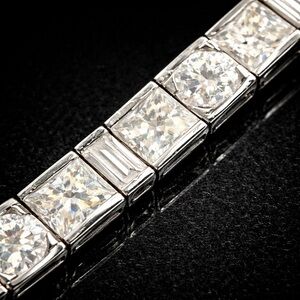 Victoria Wieck vintage CZ round princess emerald cut bezel set tennis bracelet